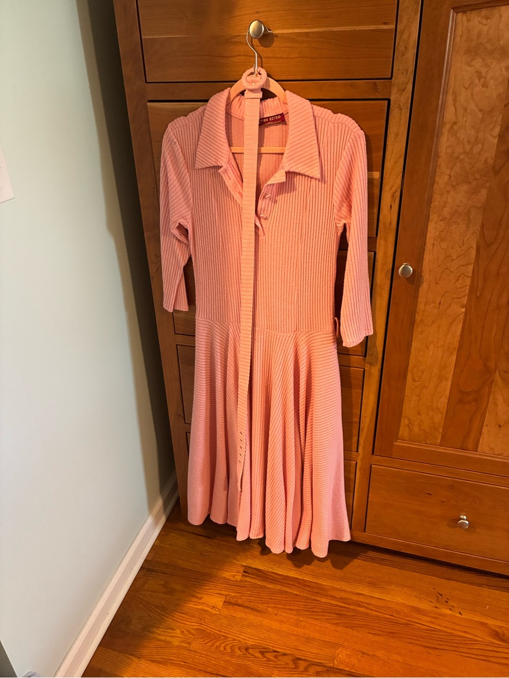 Bibi ribbed petal pink dress